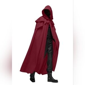 Men's Red Hooded Cloak